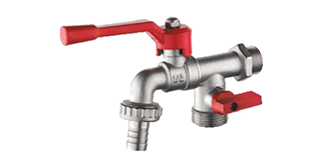 Bibcock with Mini Ball Valve Nickel Plated Aluminum Handle