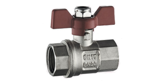 Mini Ball Valve Nickel Plated Female/Female Butterfly Handle