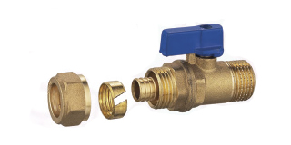 Mini Ball Valve Brass Color for Al-pex & Pex
