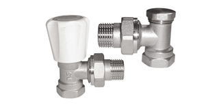 Radiator Valve Nickel Plated White Plastic Handle