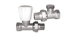 Radiator Valve Nickel Plated WHITE Plastic Handle